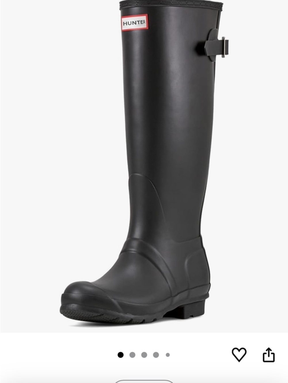 Hunter Tall Matte Black Waterproof Rain Boots - Picture 2 of 2